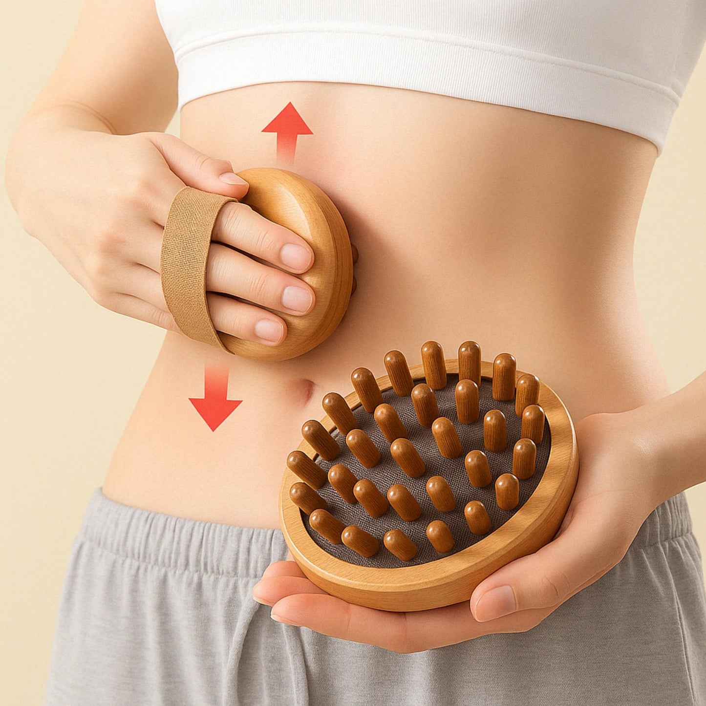 Brosse de Massage Anti-Cellulite en Bois Naturel – Lisse, Raffermit et Revitalise Votre Corps